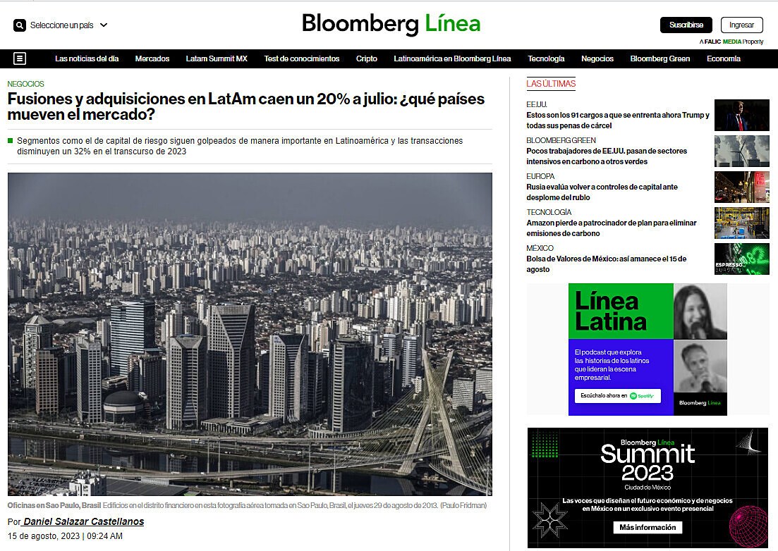 Fusiones y adquisiciones en LatAm caen un 20% a julio: qu pases mueven el mercado?